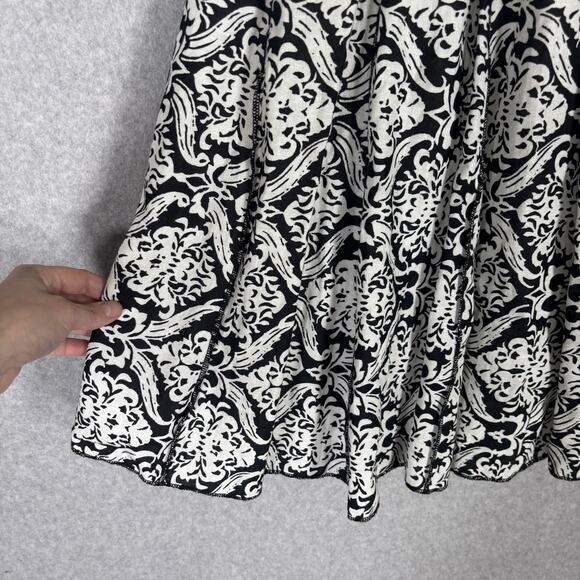 VTG Carole Little Skirt Medium Damask Paisley Linen Flowy Fold Over Feminine‎ - Picture 4 of 10